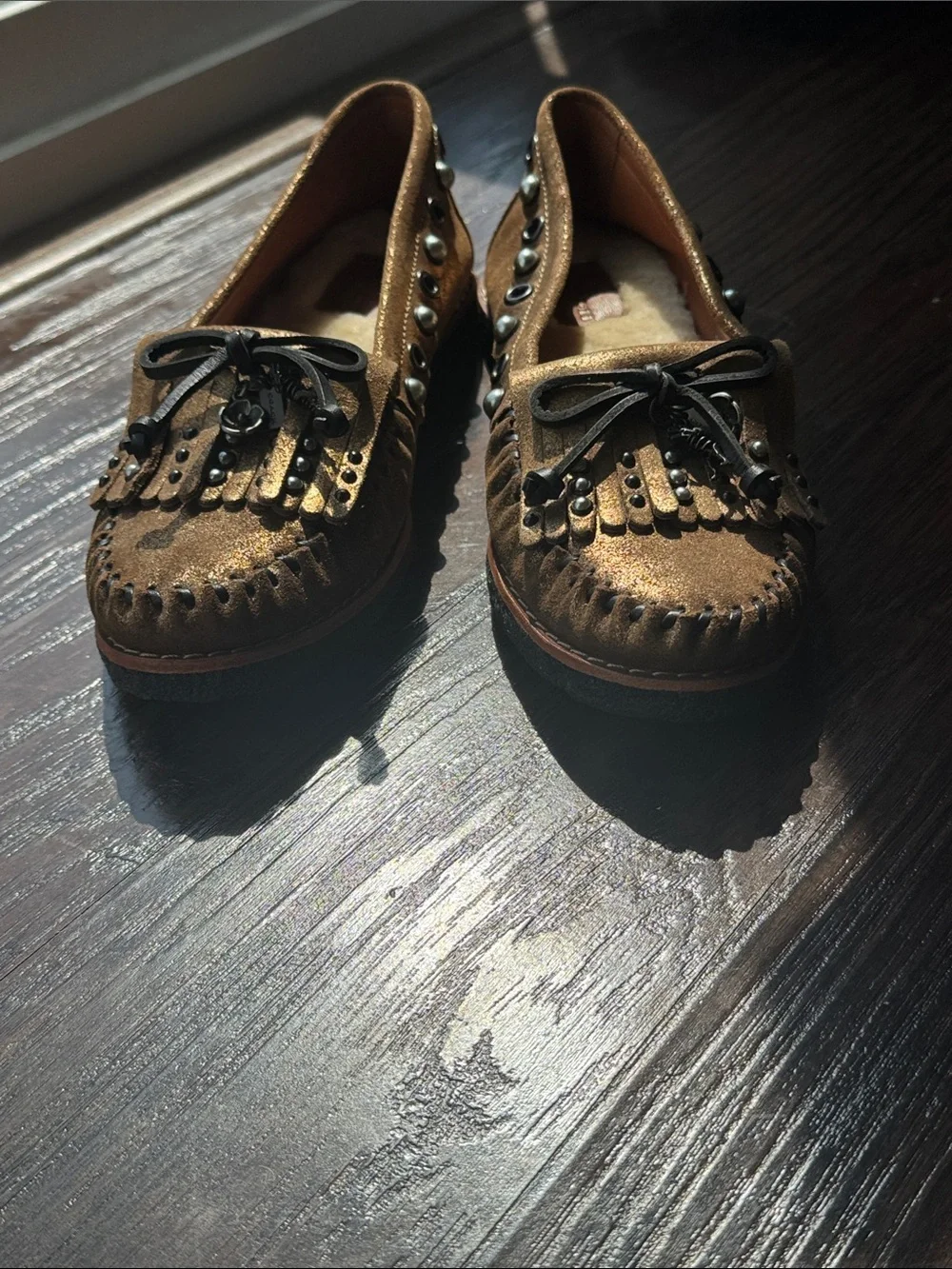 Coach brown suede